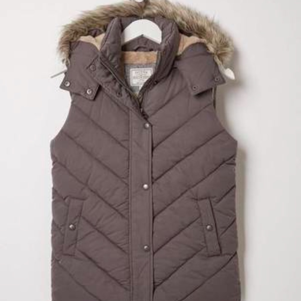 Fat Face Heritage Gilet Puffer Vest in Grey